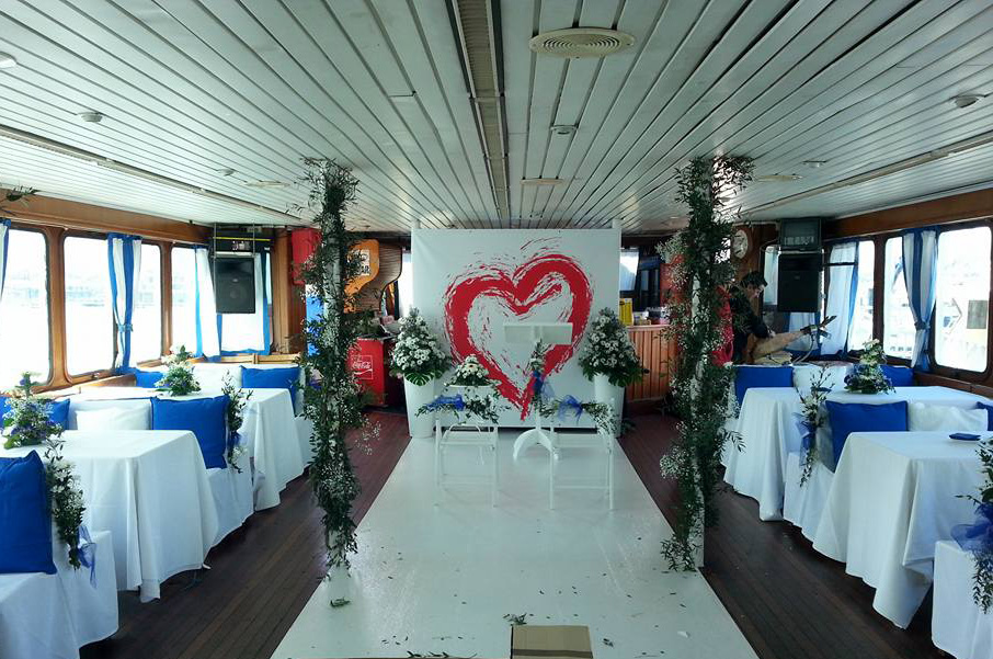 Decoracion boda en barco