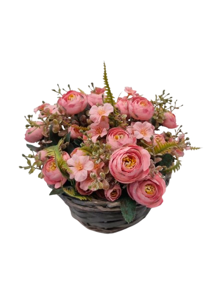 Cesta de flor artificial Rosa